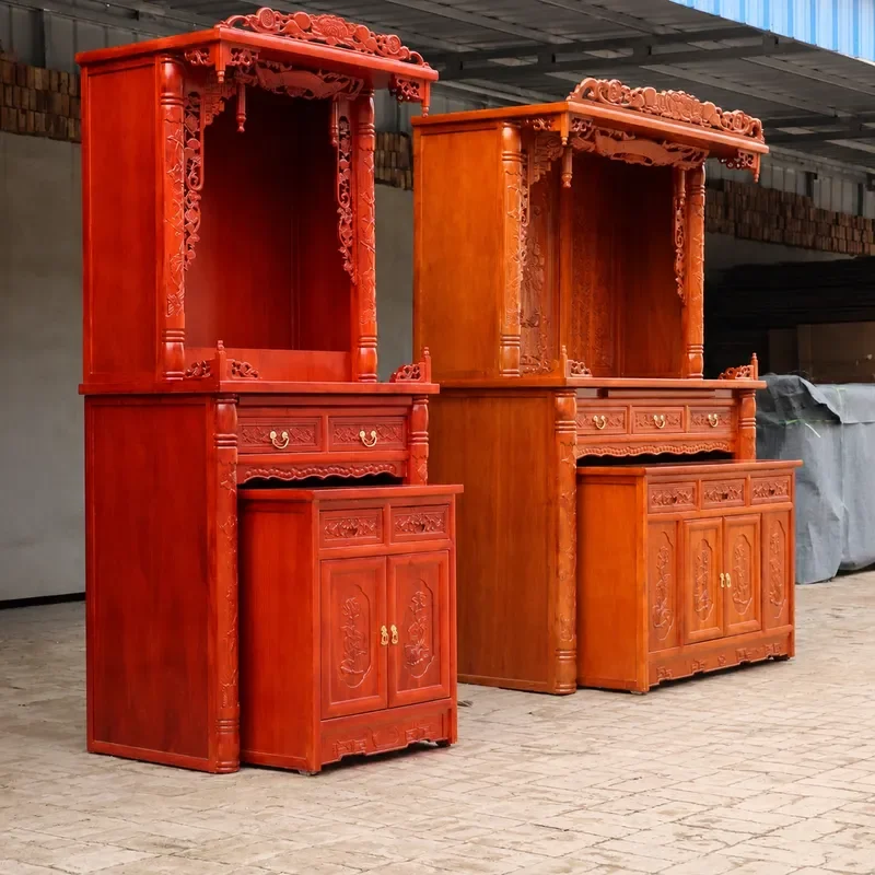 Modern Simple Wooden Buddhist Altar Table Household Shrine Cabinet for Buddha Statue God of Wealth Home Decor Offering