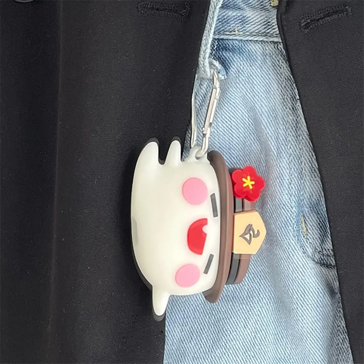 Headphone Case for 2024 New Huawei Freebuds 6i,Cute Cartoon Funny Kawaii Ghost Design Silicone Ear Buds Case with Keychain