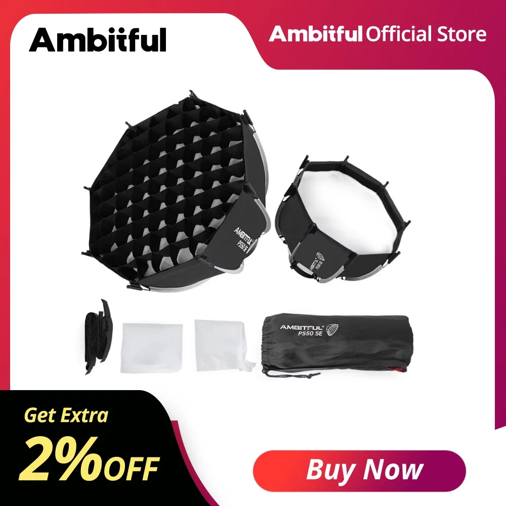 Ambitful PS30/PS50 SE 30cm 55cm mini Quickly Release Bowens Mount Octagon Softbox + Honeycomb Grid Outdoor SoftBox for LED Flash