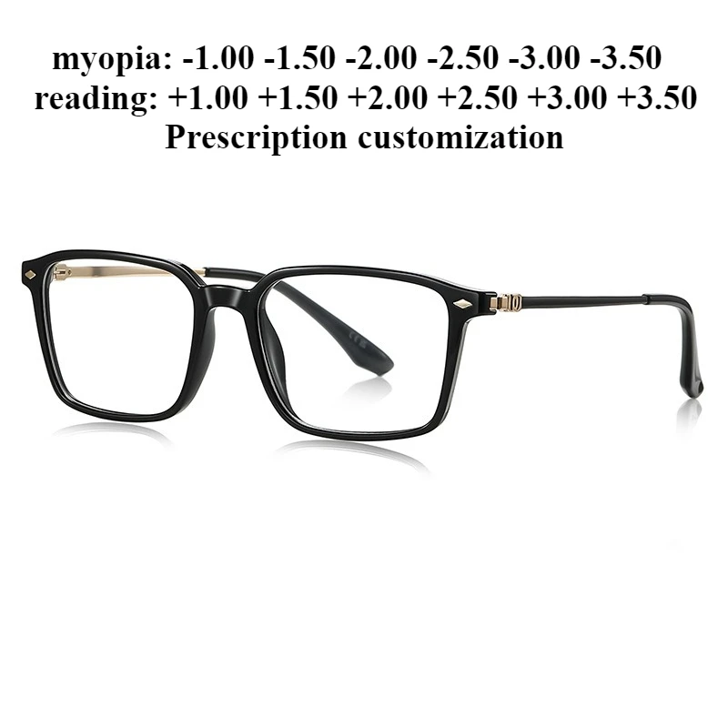 

53-18 мужские новые прямоугольные очки для чтения с защитой от синего света TR90 очки без рецепта настраиваемые по рецепту