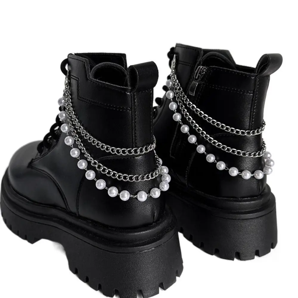 Fashion Rhinestone Pearl Shoe Heel Chain Star Heart Adjustable Shoe Buckle Chain DIY Shoe Heel Pendant Shoe