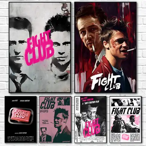 M-Movie F-Fight Club Poster Canvas painting poster with prints Home bedroom living room decoration gift