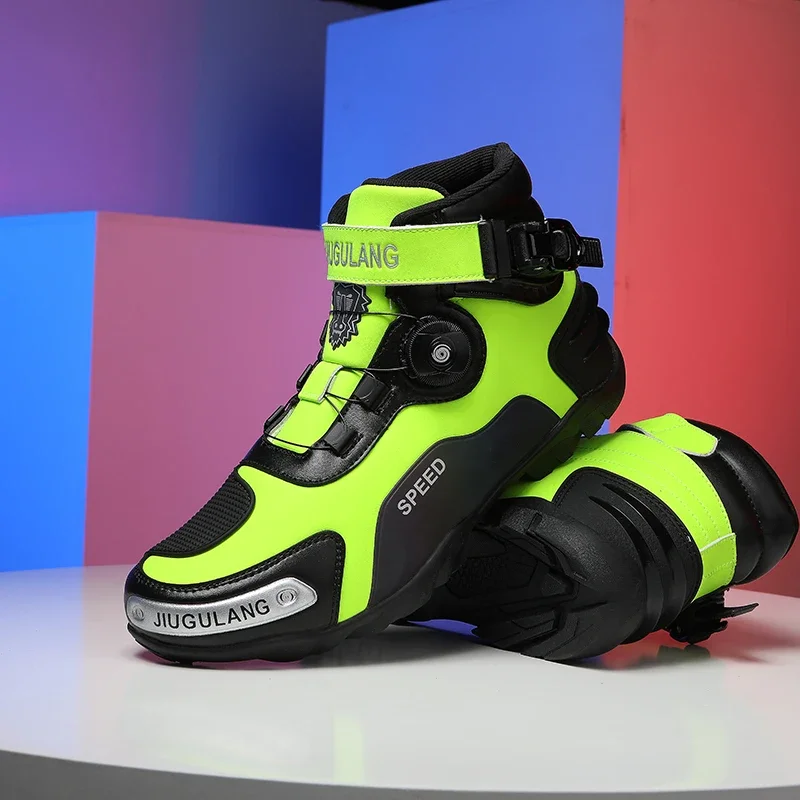 Schwarze Motorradschuhe für Herren, Offroad-Abenteuer, Motocross, niedrige Stiefel, Retro-Reitschuhe, Gummisohle, wasserdichte Motorradfahrerschuhe