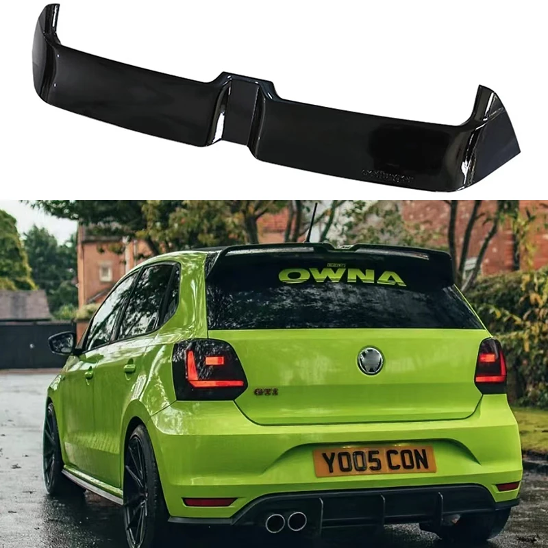 

For Volkswagen Polo MK5 6R 6C rear window roof spoiler fender carbon black sports modification parts2011 2012 2013 15 14 16 2018