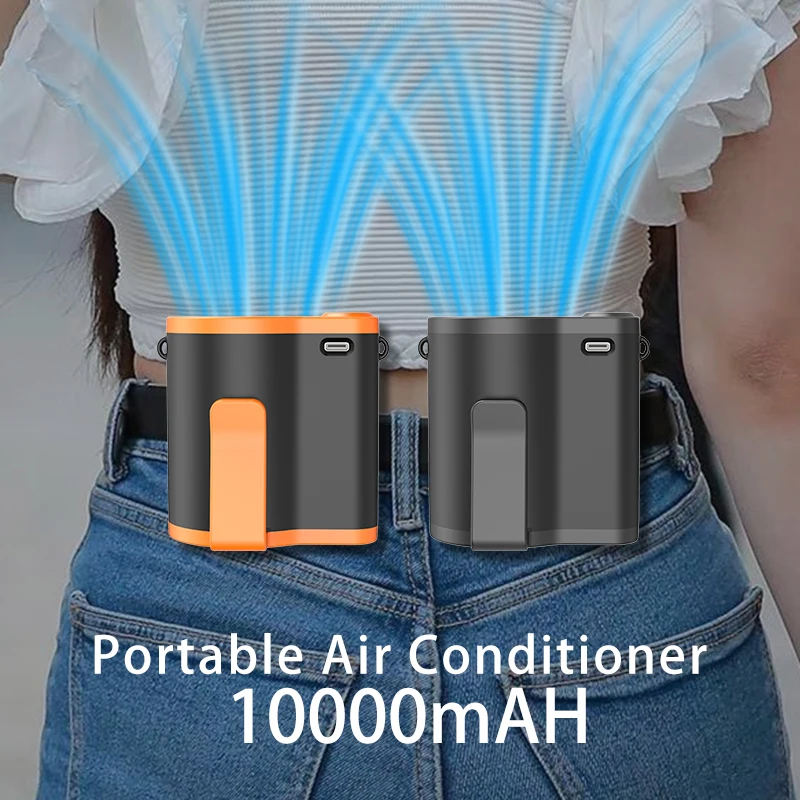 

10000mAh Mini Waist Fan Portable Hanging Neck Fan USB Rechargeable Wearable Sports Cool Fan for Outdoor Camping Running