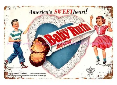 1956 America's Sweetheart Baby Ruth Curtiss Candy Bar metal tin sign wall artist