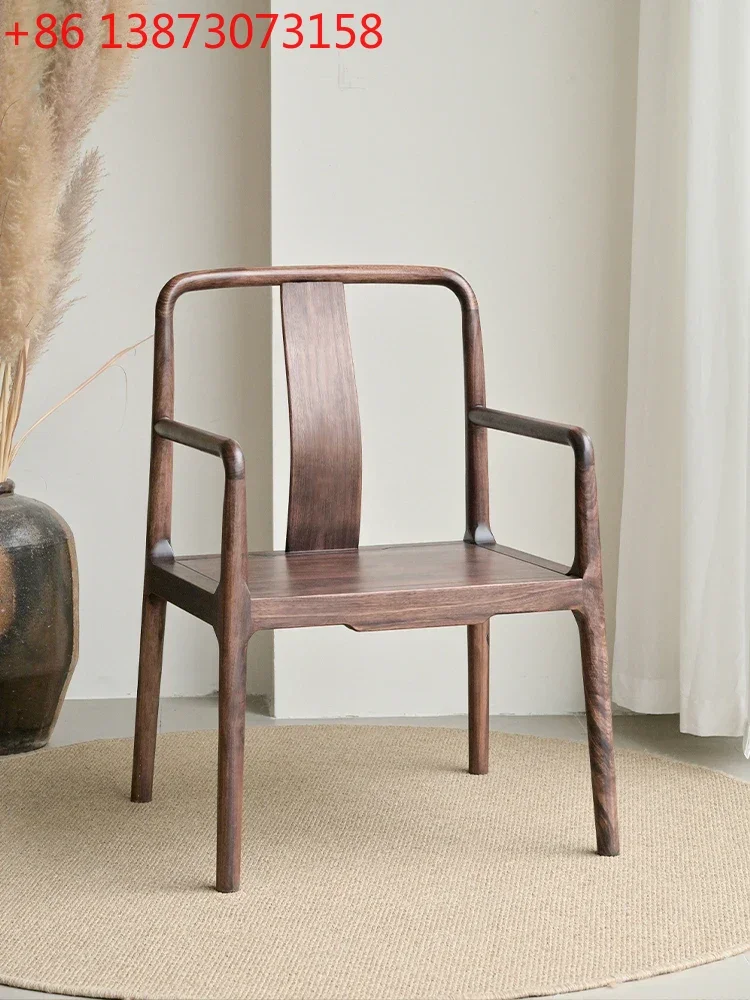 

Новое офисное чайное кресло из цельного дерева в китайском стиле, полностью собранное кресло с шипами и врезной, кресло из черного дерева 9344