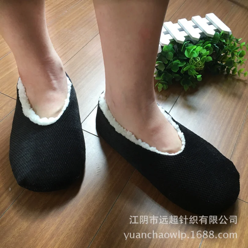 Mens Home Slippers Winter Anti Skid Slip None Grip Plush Soft Comfy Fluffy Black Male Lazy Casual Indoor House Floor Shoes Flat