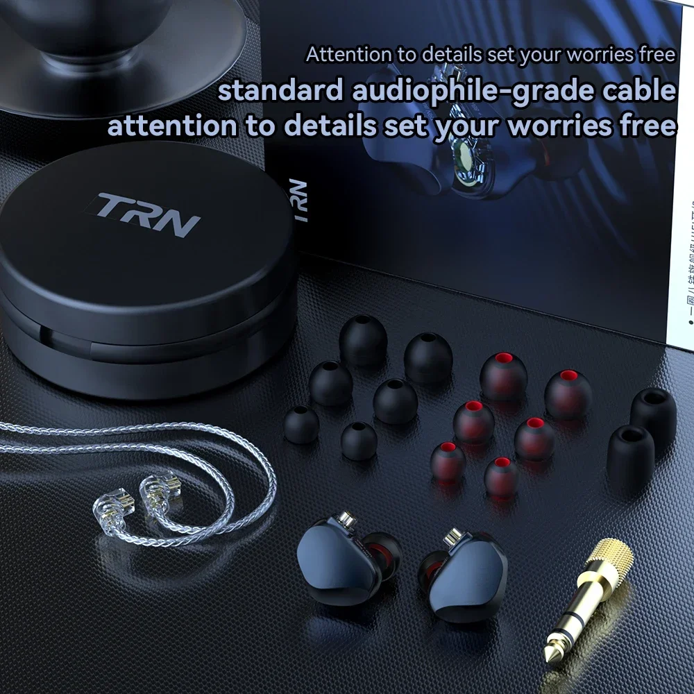 TRN VX Pro HIFI in Ear Earphones 8BA+1DD Hybrid Metal IEM Monitor Running Headphones Earplug Headset BAX MT3