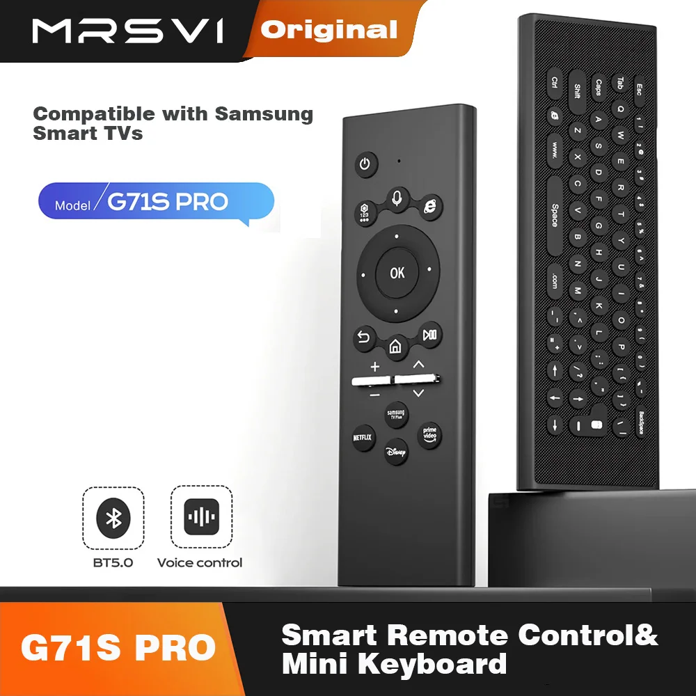 MRSVI Replacement RC with Backlit Keyboard Portable Remote Control Intelligent Voice Remote Control For Samsung Smart TV