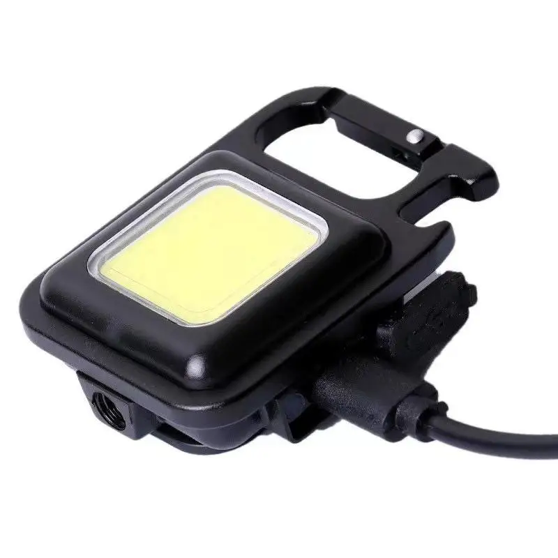 Mini Portable Keychain Lamp, COB Lanterna, Tocha EDC, ao ar livre, à prova d'água, Emergência, Camping, Pesca, Luzes de trabalho, 4 Iluminação