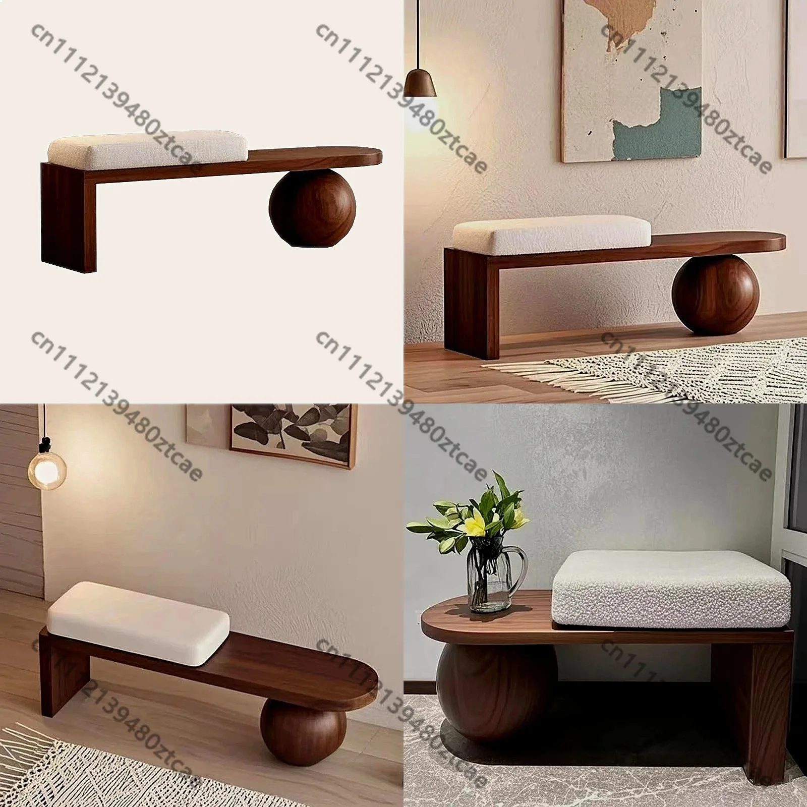 Nordic Medieval Shoe Changing Stool Living Room Ottoman Porch Bench Bedroom Footstool
