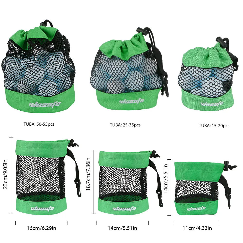 

Nylon Drawstring Mesh Golf Bag Portable Golf Ball & Tee Storage Bag for Golf Tennis Travel 3 Sizes Available