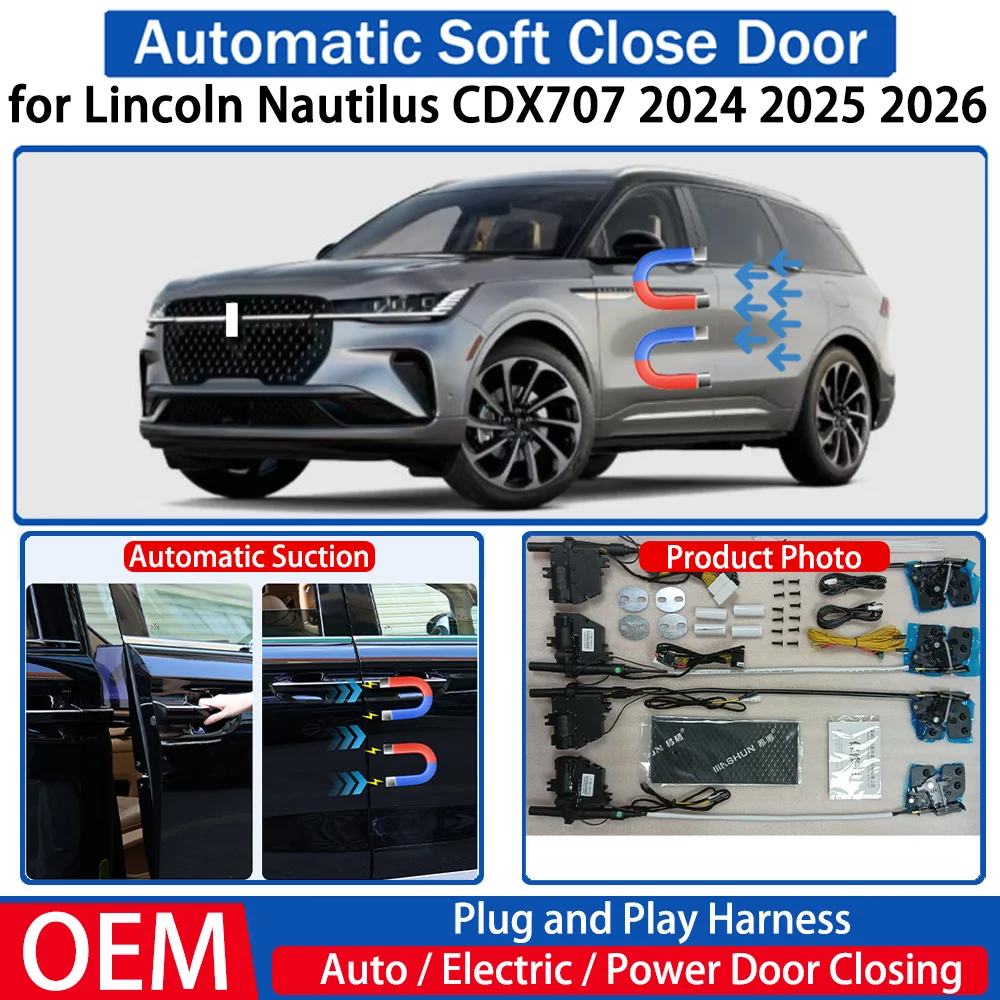 for Lincoln Nautilus CDX707 2024 2025 2026 Car Automatic Soft Close Door Electric Suction Auto Power Closing System Plug＆play