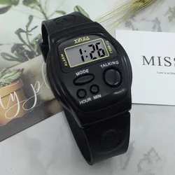 Multifuncional French Talking Wristwatch, Relógios Esportivos Eletrônicos com Alarme, 665TF