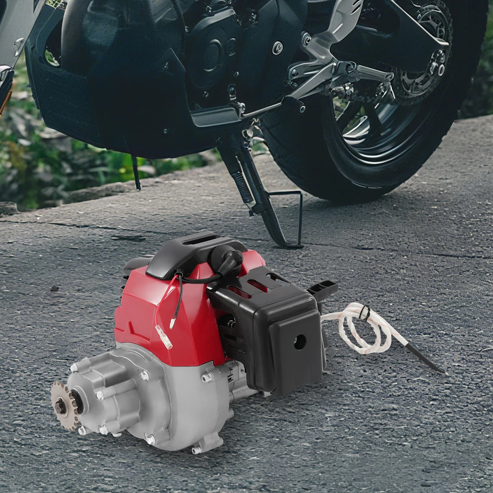 [49CC 2-Stroke Engine Shortblock] 49CC 2 السكتة الدماغية سحب بدء المحرك Shortblock الجمعية المعدنية للمحركات الصغيرة - قوي وموثوق