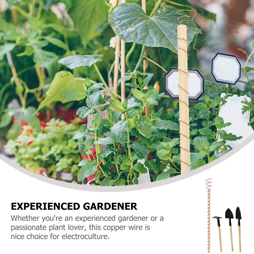 

1 set Electroculture Plant Stakes Copper Wire Gardening Antenna Kit DIY Vegetable Decoration Flexibility Operation Coil Winding