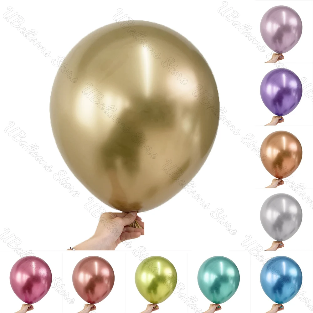 36/18inch Chrome Gold Metal Balloon Metallic Gold Silver Rose Gold Large Balloons for Birthday Wedding Baby Shower Party Dec