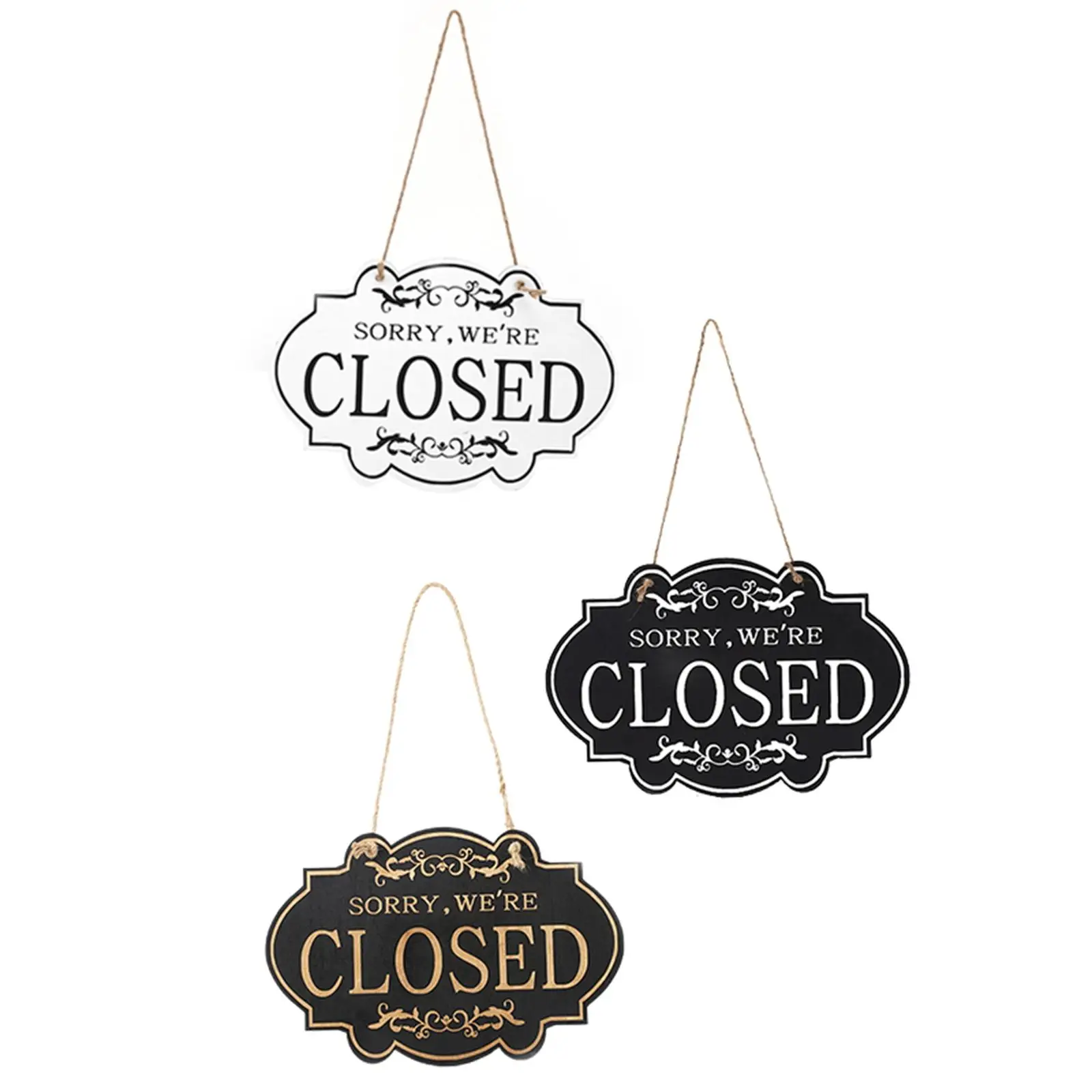 

Open Closed Door Sign Business Sign Vintage Style Reversible for Window Shop