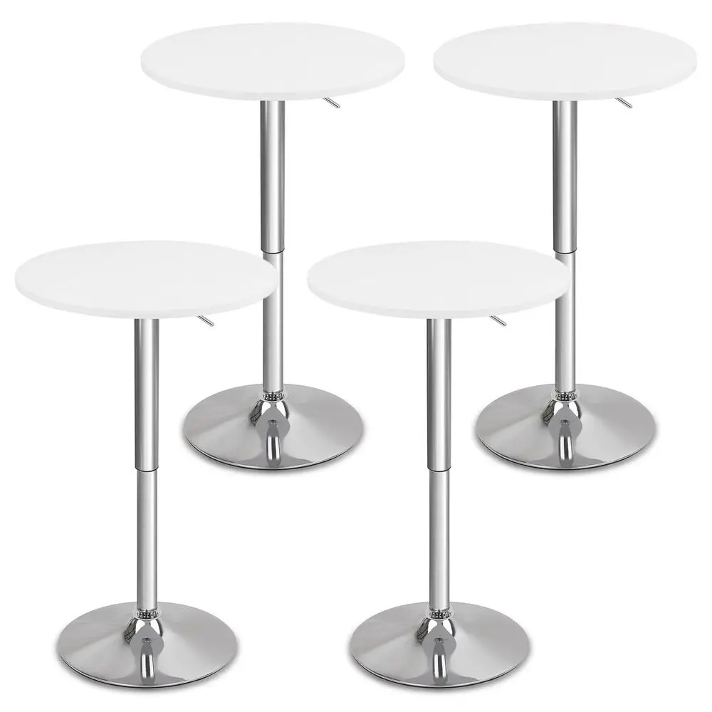 

Round Bar Pub Tables Set of 4, 2636 Height Adjustable Bistro Table with Metal Base, 360 Swivel High Top Cocktail Table for Home