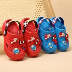 Disney pantofola con foro per bambini estate ragazzo moda cartone animato sandali Spiderman scarpe da spiaggia per bambini fondo morbido pantofola da casa per bambini