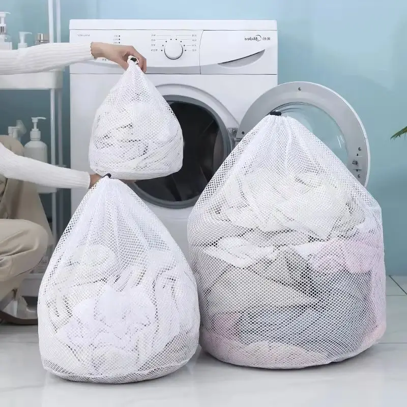 Wäschebeutel mit Kordelzug, feinmaschiges/grobes Netz, Waschbeutel für schmutzige Kleidung, Aufbewahrungstasche, Kulturbeutel, schützt Kleidung für Waschmaschine