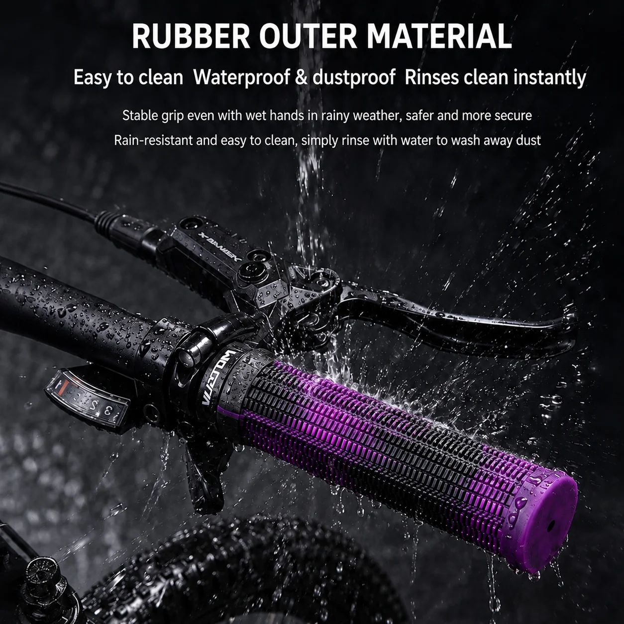 MOTSUV Bicycle Grips MTB Bike Handbar Grip Rubber Non-slip Aluminum Alloy Lockring Corrugation Shockproof Cycling Accessories