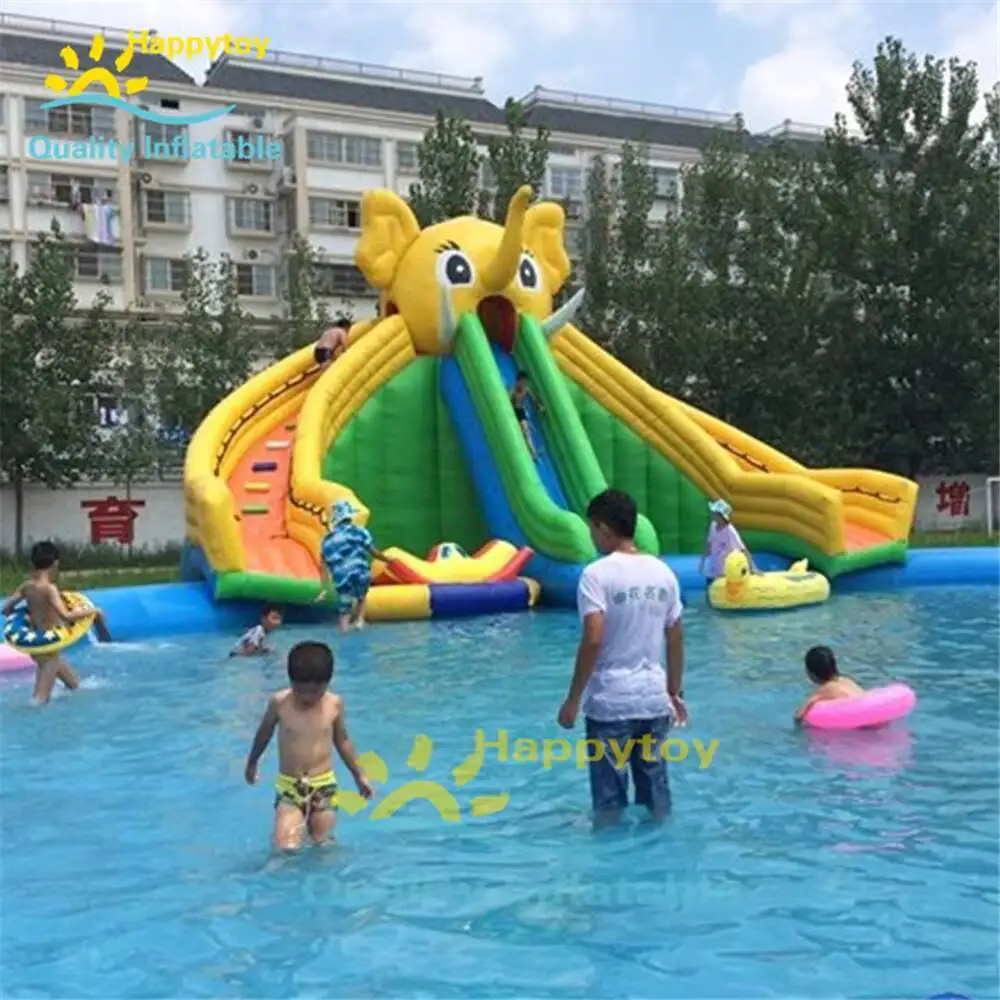 Kommerziellen Amusment Pakr Aufblasbare Elefanten Wasser Rutschen Schwimmen Pool verwenden