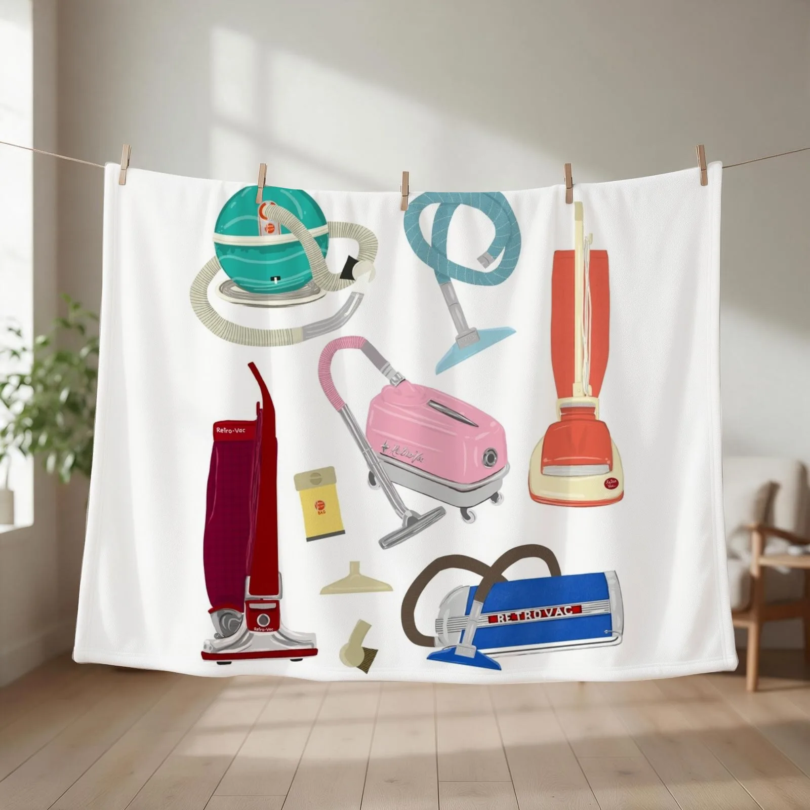 Vintage Vacuums Throw Blanket couch cozy soft plush fuzzy picnic outdoor blanket