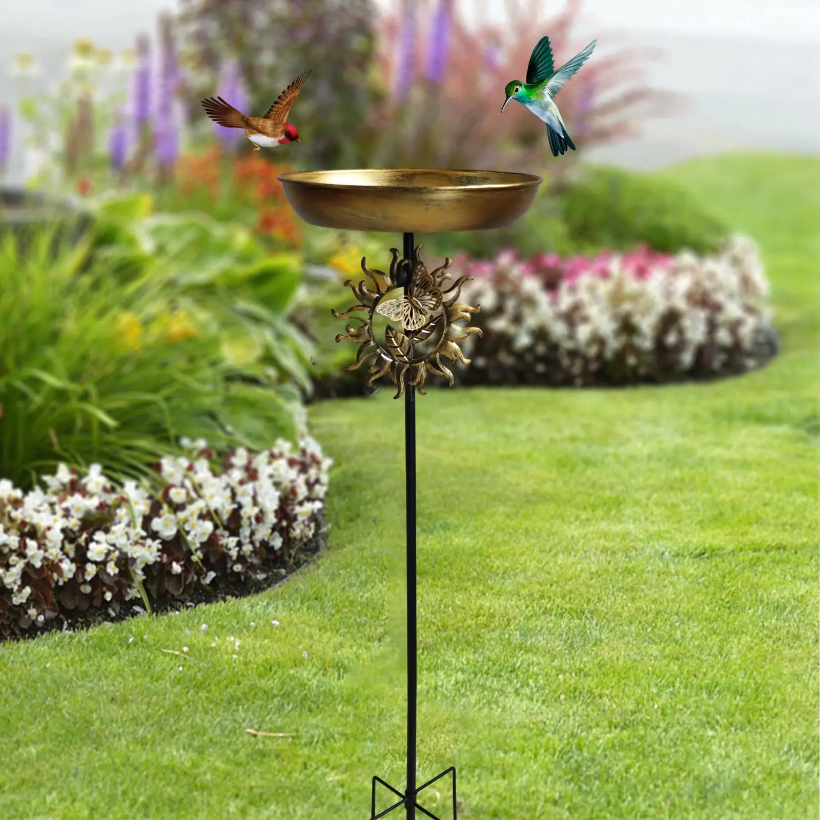 

Bird Feeder Accessory Statue Freestanding Bird Bath Bowl for Park Yard Porch