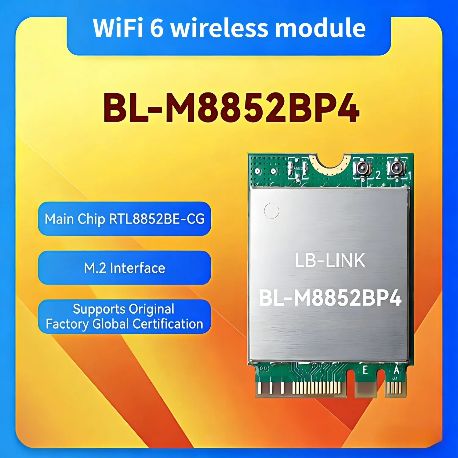 

M8852BP4 Realtek RTL8852BE WiFi6 Module Dual Band 5GHz High Speed Bluetooth Wireless Network Card for Industrial Control POSTerm