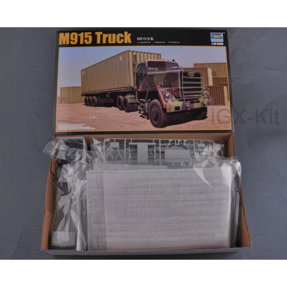 

Trumpeter 01015 1:35 Scale US M915 Tractor W/M872 Flatbed Trailer & 40FT Container Plastic Assembly Building Model Kit