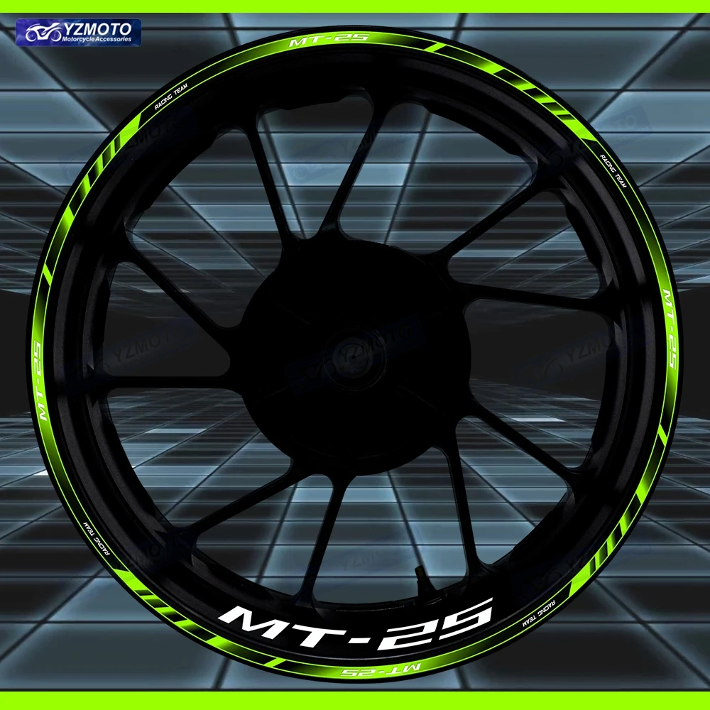 

For MT-25 MT25 Motorcycle 17 Inch Front Rear Wheel Racing Sticker Decal Reflective Waterproof Decorative Hub Stripe Rim Stickers