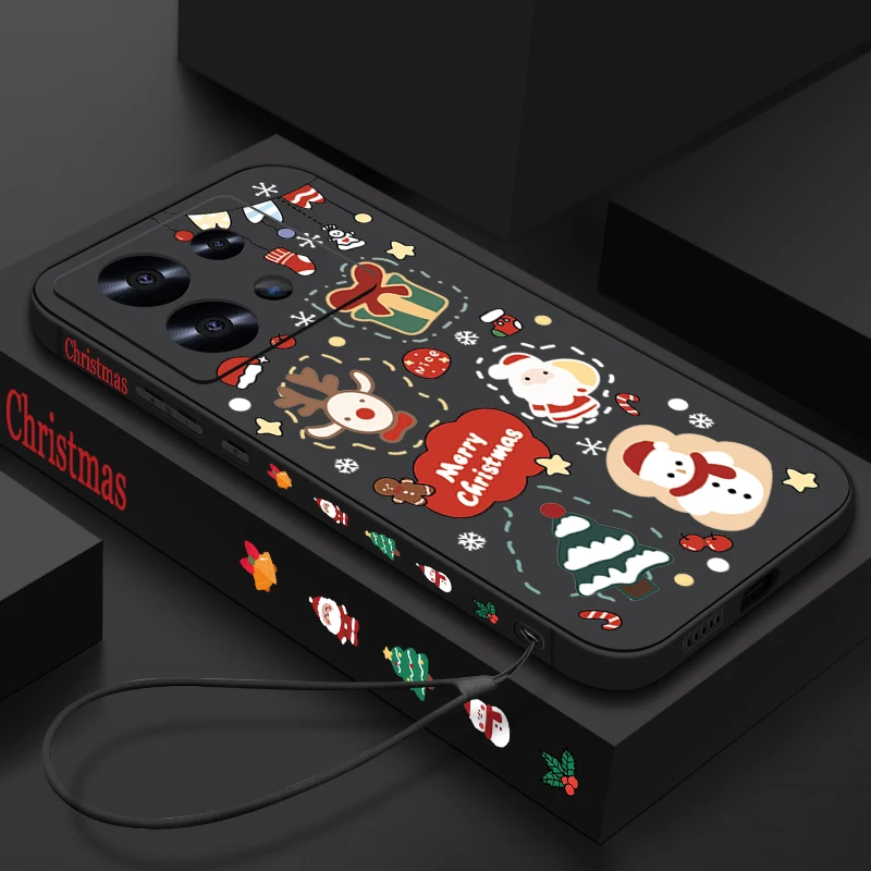 هدية الكريسماس الكرتون نمط الحبل الحال بالنسبة Xiaomi Redmi ملاحظة 14 برو 5G فوندا ريدمي نوت 13 12 11 برو 5G غطاء سيليكون بولي يوريثان #1