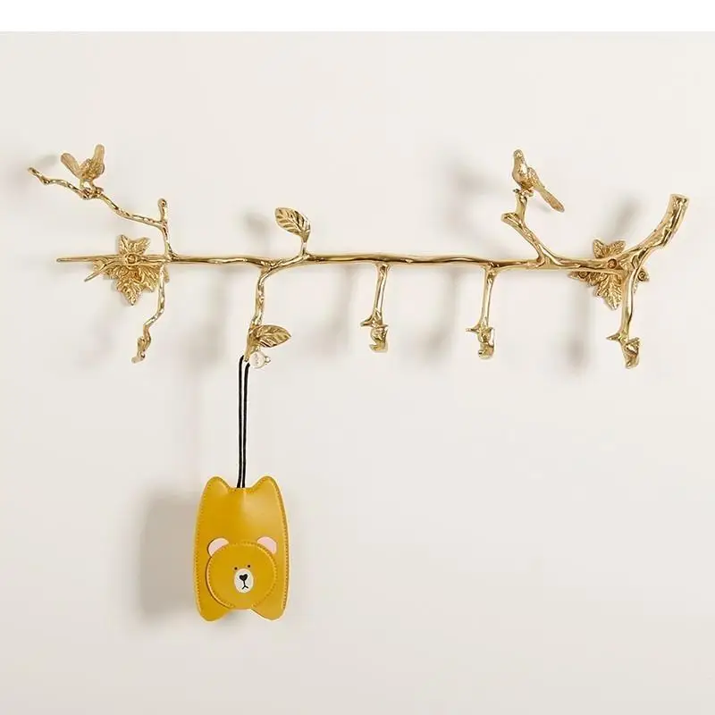 

Brass Hook Bird Towel Rack Clothes Hat Hooks Hangers 5 Decorative Bar Hanger Wall-mounted Storage