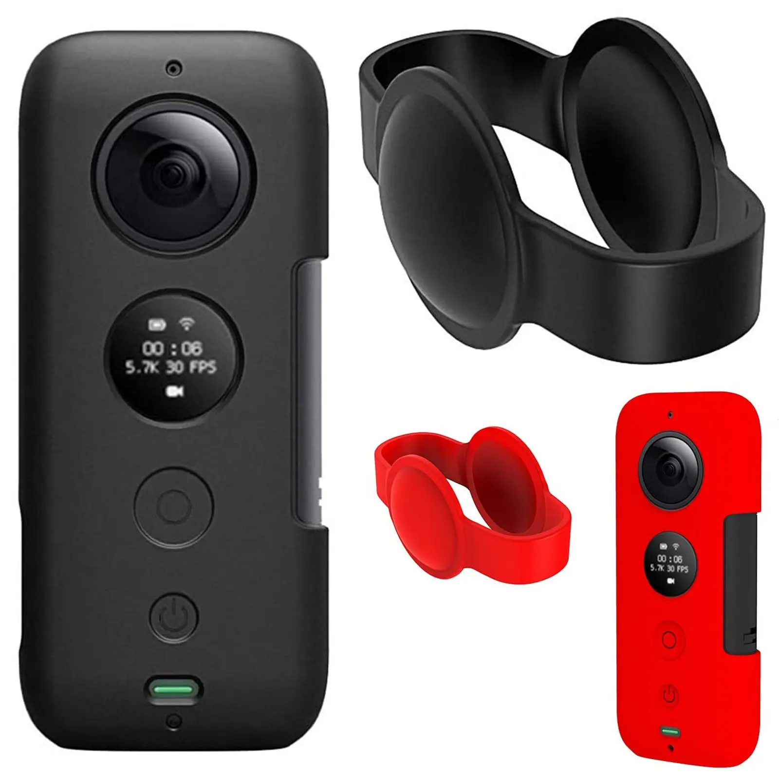 Custodia protettiva in Silicone morbido antiurto con copriobiettivo per fotocamera Insta360 ONE X