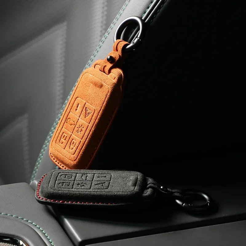 Alcantara 자동차 키 케이스 거치대 커버 쉘 스웨이드 키체인 보호대 액세서리, 볼보 S90 S60 XC60 XC40 XC90 V60 V90