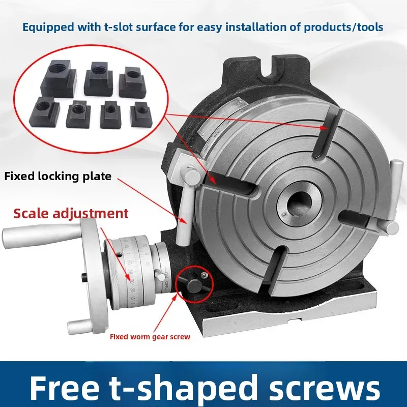 For HV-8 Milling Machine Horizontal Indexing Disc Rotary Table Divider Indexing Head Vertical Dual Purpose Manual Simple