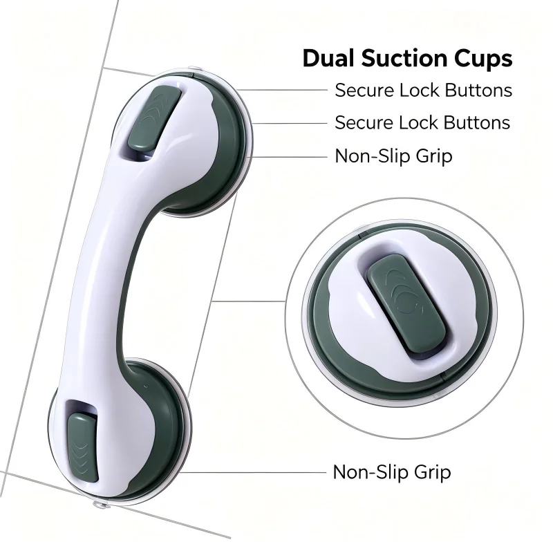 Bathroom Strong Suction Cup Armrest No Drilling Anti-fall Safety Handle Non-perforated Stable Grip for Elderly Children Senior