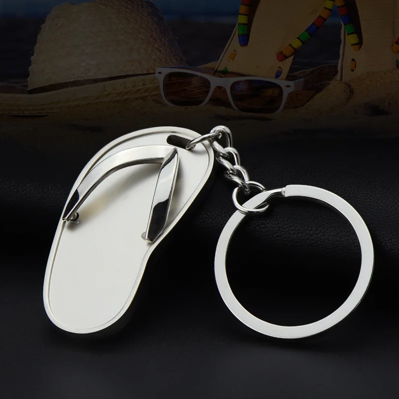 Shoe Flip Flops Slipper Keychain Jewelry Unique Design Fashion Keyring Gift Key Chain Ring