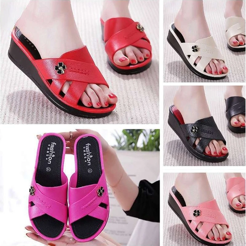 Light Wedge Ladies Shoes Summer Fashion Slippers Women Non-slip Leisure Slippers Woman Outdoor Casual Platform Sandals Pantuflas