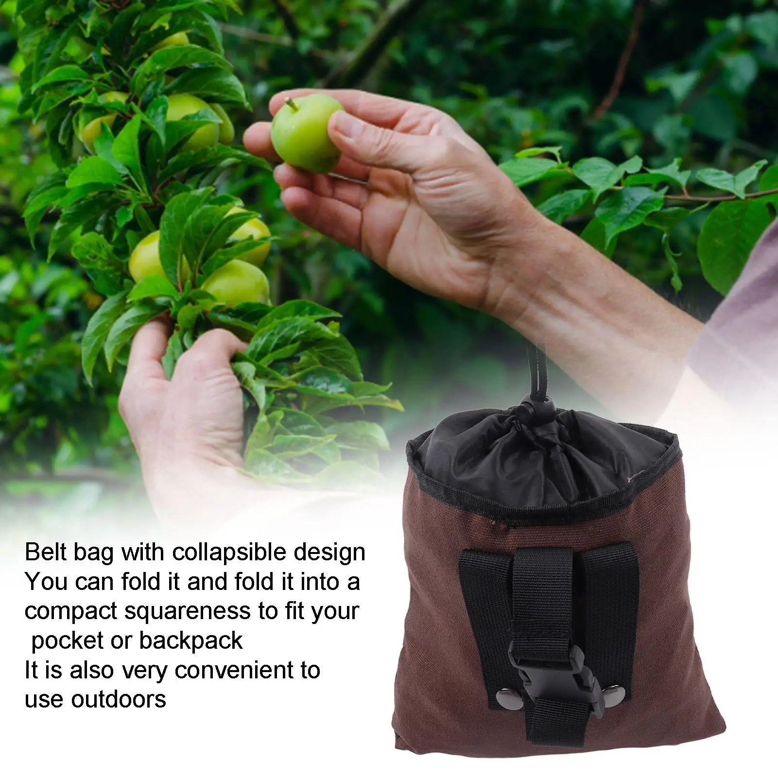 Collapsible Oxford Cloth Fruit Picking Bag - Space-Saving Foraging Pouch for camping & for outdoor Use