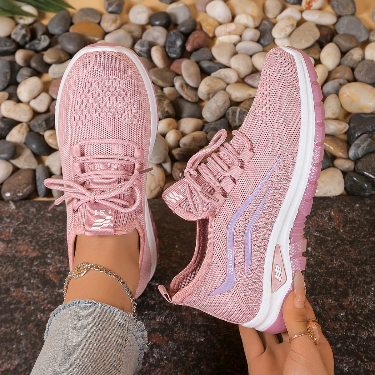 Women's Soft Soles, Not Tired Feet,Summer Platform Shoes, Flying Weaving, Breathable Women's Sneakers Shoes
