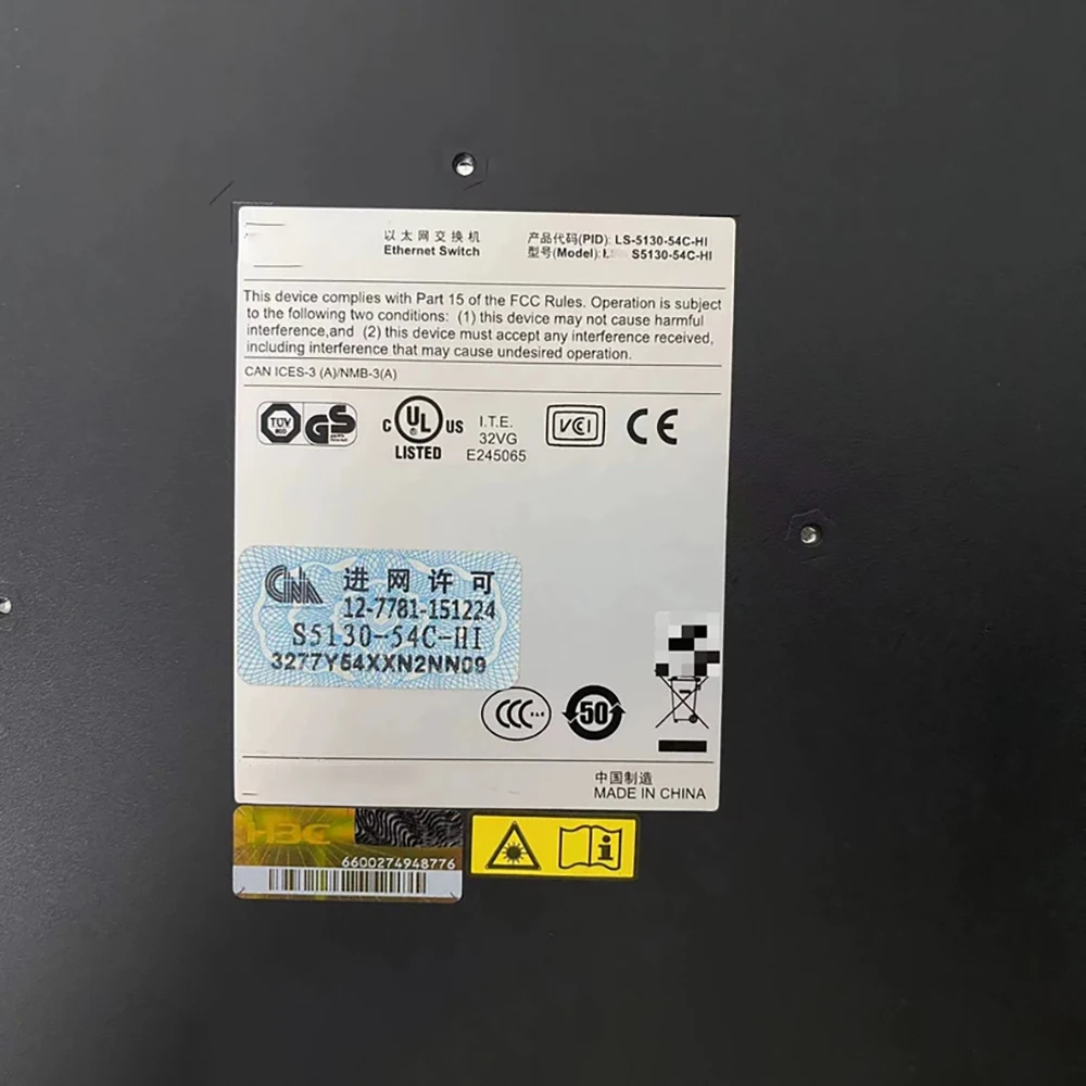 

1 шт. S5130-54C-HI 48-портовый гигабитный 4-портовый 10-гигабитный трехслойный основной переключатель SFP+ LS-5130-54C-HI