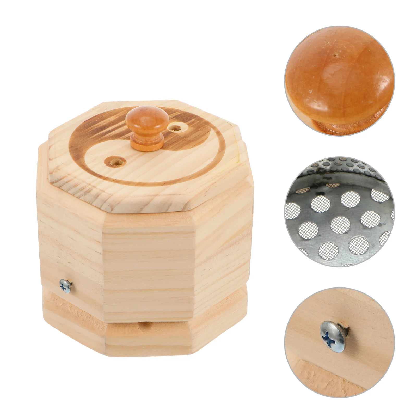 

1pc Portable Moxibustion Box Solid Wood Body Moxa Device Moxa Burning Tool Moxibustion Can Household Moxibustion Box