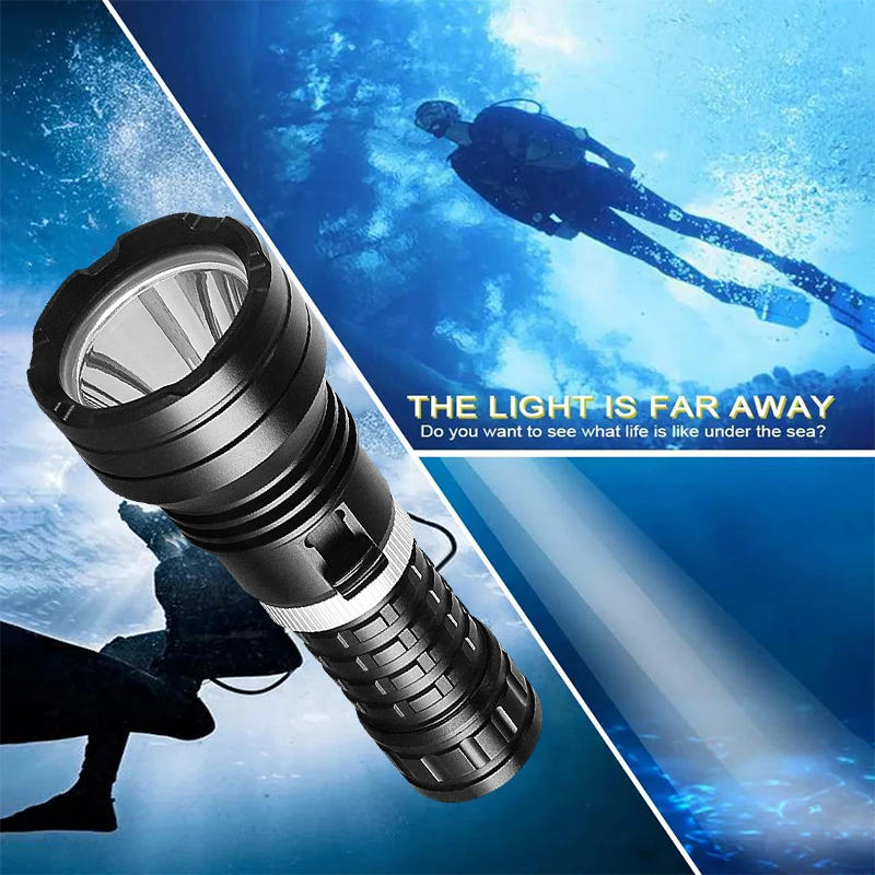 Professional Diving Flashlight XHP90 Powerful Underwater Lamp IPX8 Waterproof LED Torch High Power Flashlight Scuba Diving Light