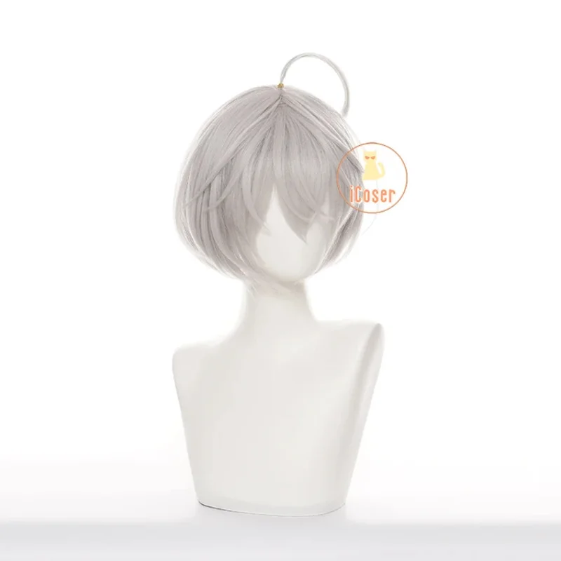 Anime Tokyo Revengers Senju kawaragi Akashi cosplay Bobo wig light gray white hair heat resistant wig cap Halloween women wig