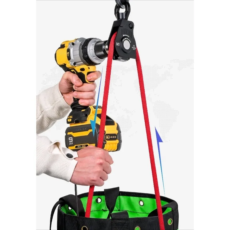 Z3 H1 Electric Rope Retractor Electric Drill Storage Rope with Universal Joint 25KN Non Knotting for Climbing/outdoor awah