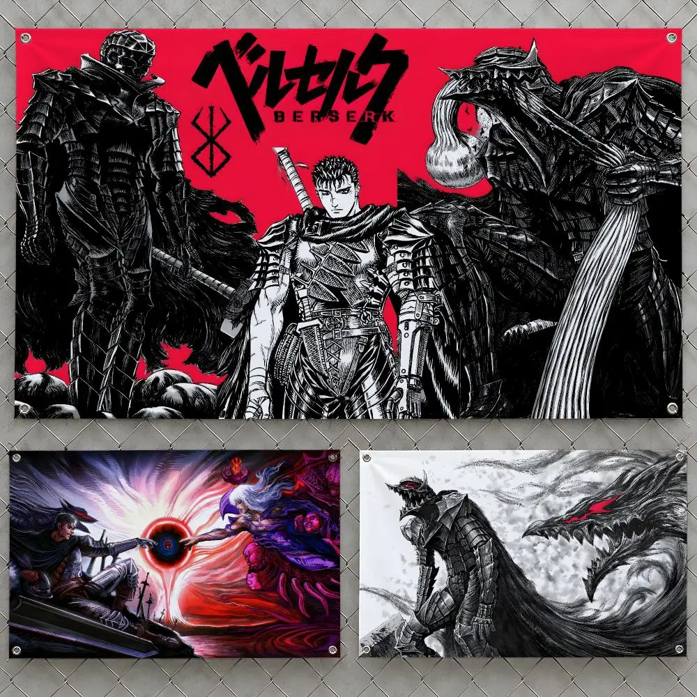 Anime Berserk Behelit Brand of Sacrifice Flags Wall Hanging Flag Banners For Birthday Parties Outdoor Bedroom Dorm Room Decor