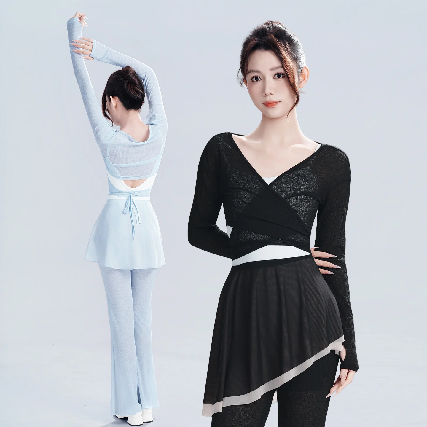 

Adult Mesh Long Sleeve Ballet Dance Top Sheer Shrug Cover Up Women's Dancewear